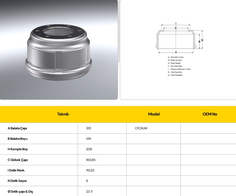 FREN KAMPANASI ATLAS EURO 6 ARKA